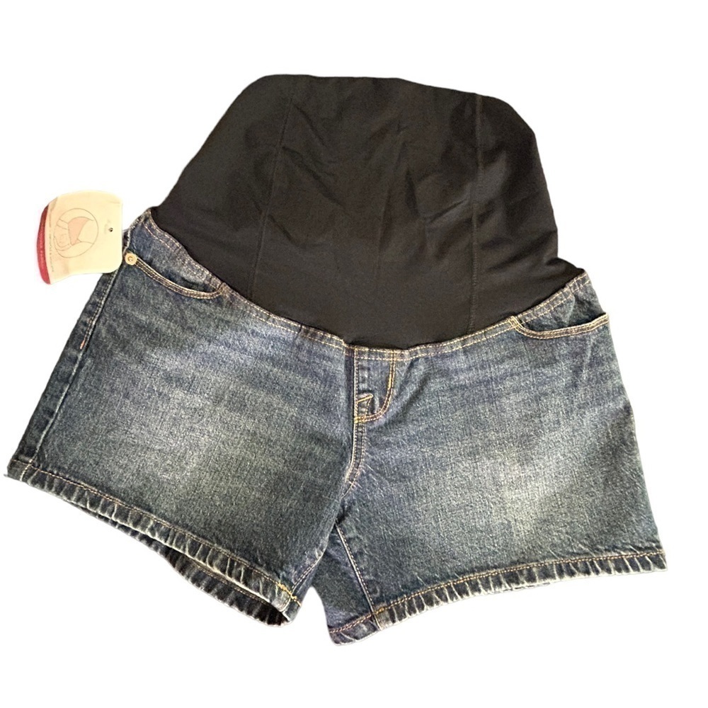 Isabel Maternity Over Belly Midi Jean Shorts • NWT • Size: 4​